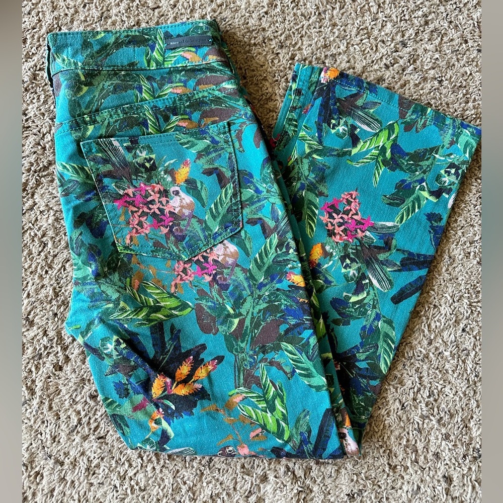 Anthropologie Pilcro & the Letterpress Tropical Cropped Boot Cut Jeans 27
